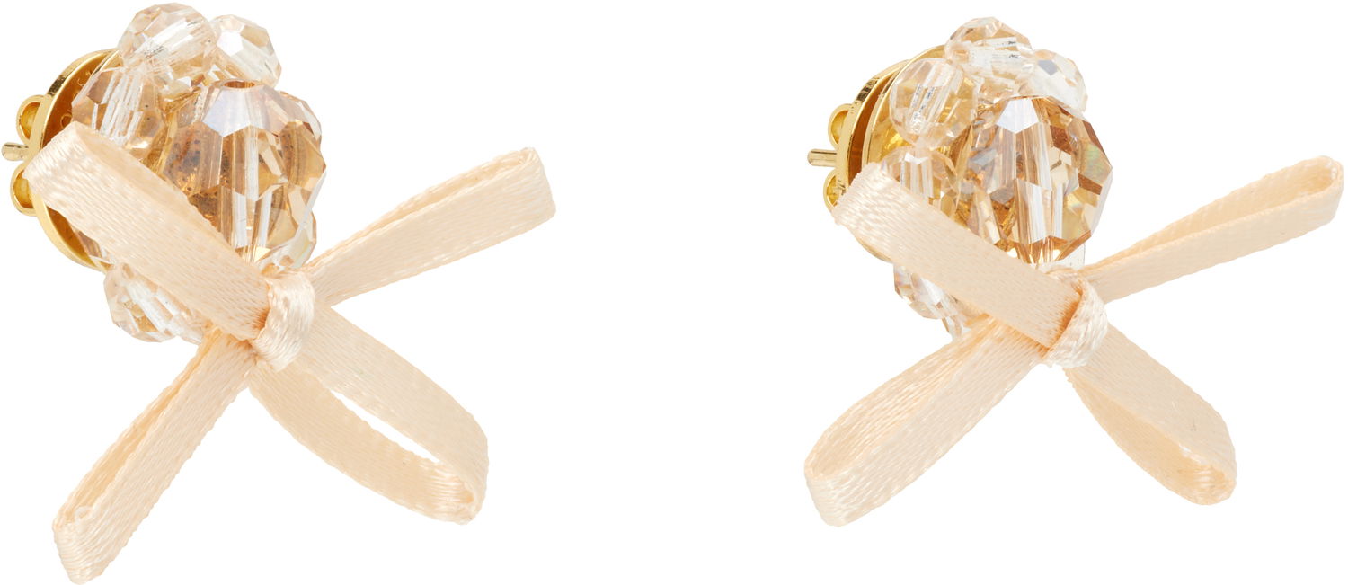 Øreringe Simone Rocha Simone Rocha Petite Bow Daisy Stud Earrings Beige | ERG552 0903, 1