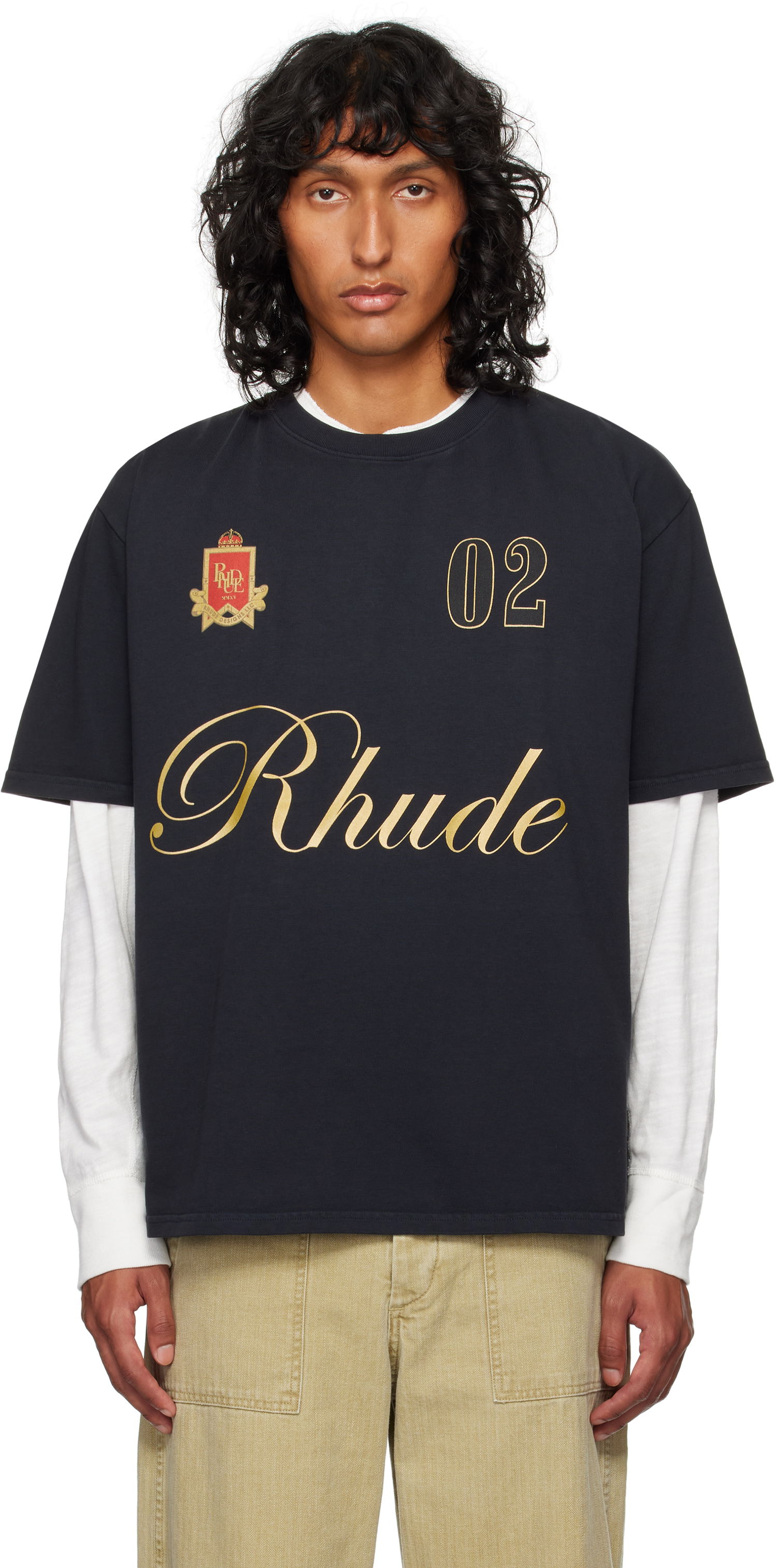 T-shirt Rhude Script T-shirt Sort | RHFW24TT29012, 0