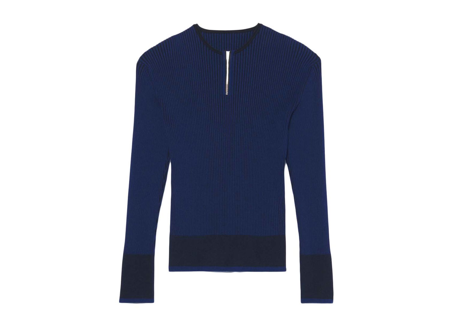 T-shirt Jacquemus La Maille Giallo Zipped Scuba Knit Mørkeblå | 225KN037-2040 390, 0