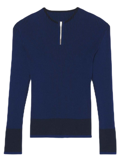 T-shirt Jacquemus La Maille Giallo Zipped Scuba Knit Mørkeblå | 225KN037-2040 390