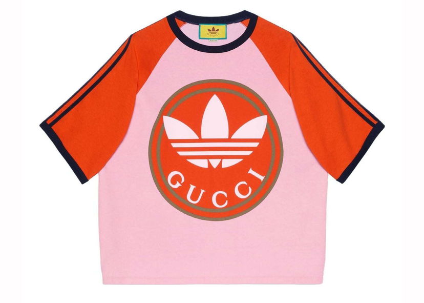 T-shirt Gucci adidas x Color Block T-shirt Pink Lyserød | 722927 XJE1E 5454