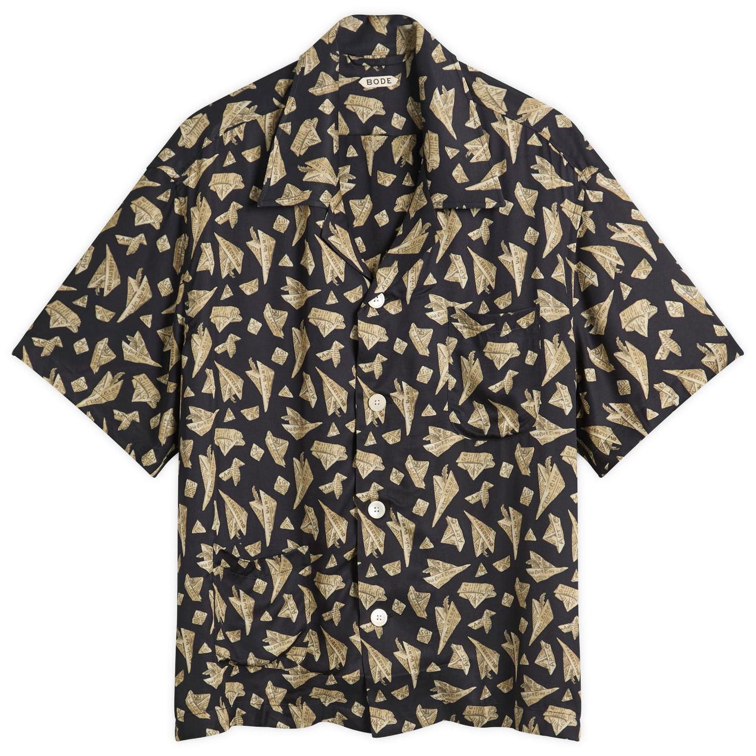 Skjorte Bode Paper Hat Short Sleeve Shirt Sort | MRF25SH012, 1
