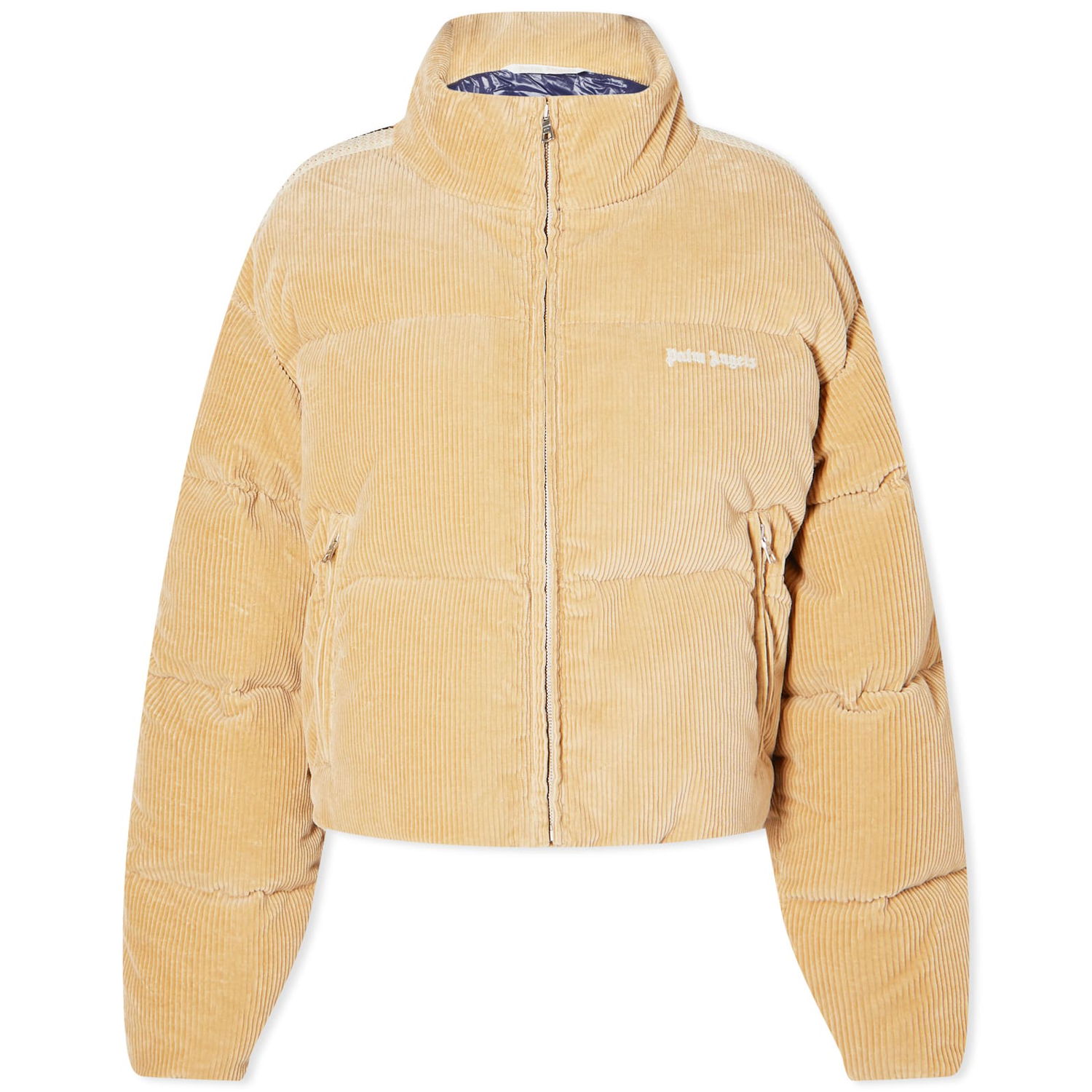 Puffer jakke Palm Angels Corduroy Cropped Down Jacket Beige | PWED018F23FAB0026101, 0