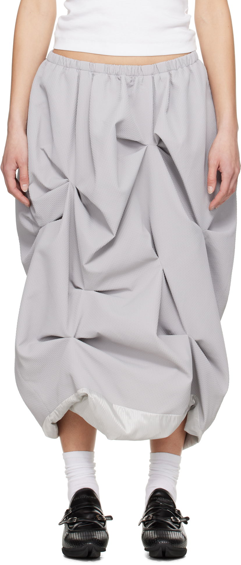 Nederdel ADER ERROR ADER error Midi Gathered Skirt Grå | BO01SSSK0302GR