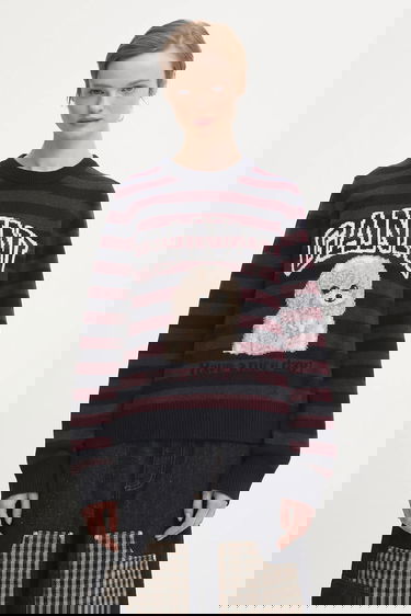 Sweater GANNI Graphic Wool Mix Poodle Stripe Sweater Flerfarvet | K2567, 0