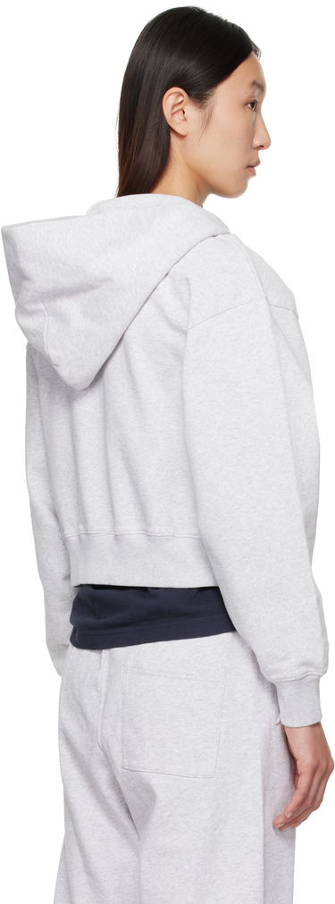 Sweatshirt Sporty & Rich Sporty & Rich 'NY Health Club' Cropped Zip Hoodie Grå | ST068602043GY03, 2