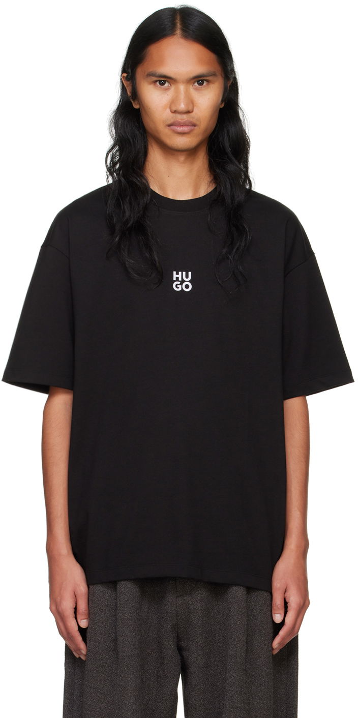 T-shirt BOSS Logo-Bonded T-shirt Sort | 50521269