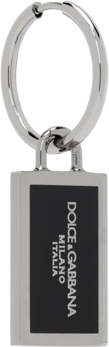 Nøgleringe Dolce & Gabbana Dolce & Gabbana Logo Plaque Single Earring Metalisk | WER1D2W1111, 1
