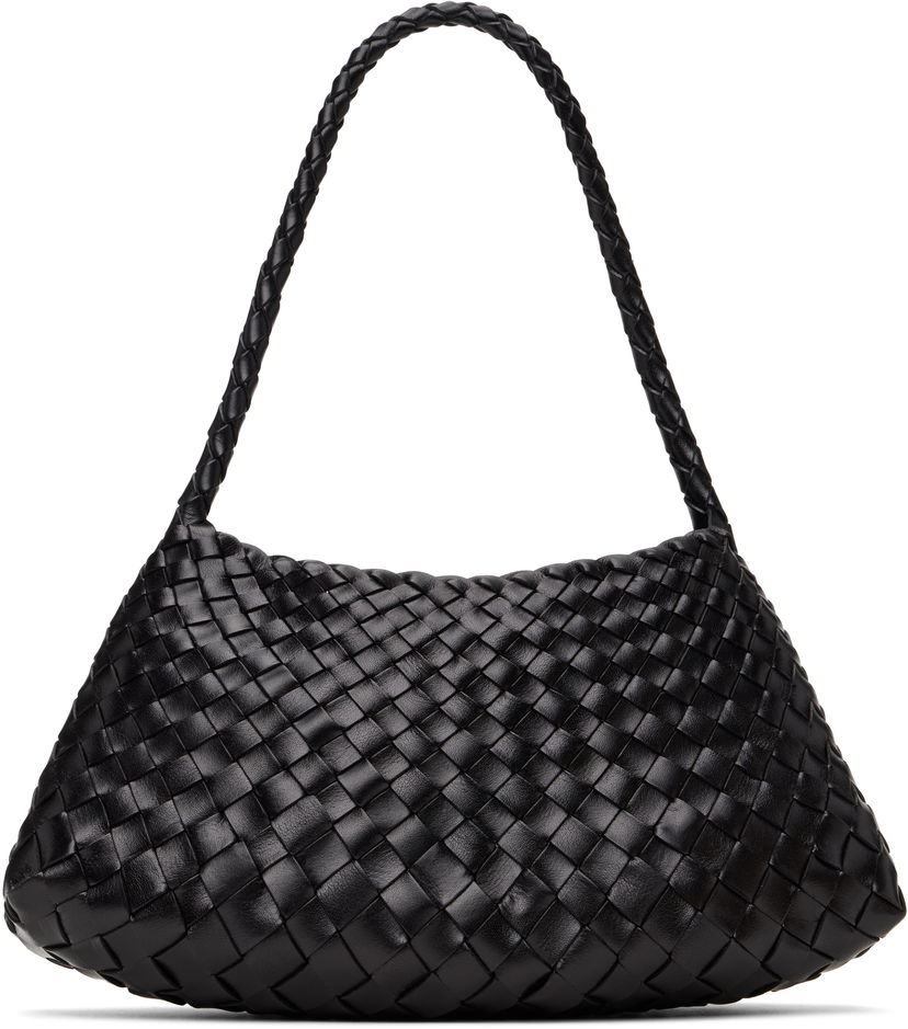 Håndtaske Dragon Diffusion Dragon Diffusion Rosanna Woven Leather Shoulder Bag Sort | 8943