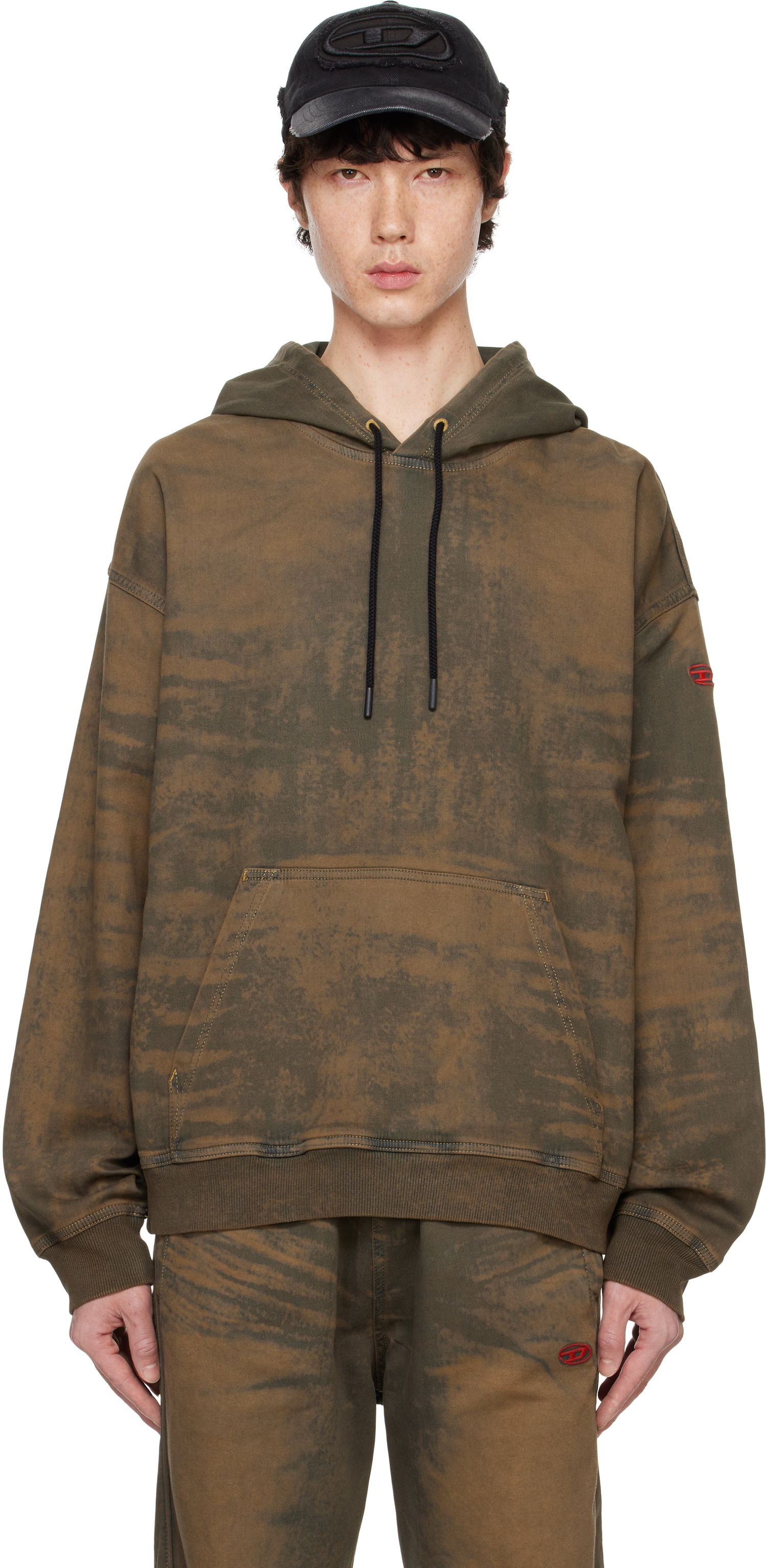 Sweatshirt Diesel D-Um-Rib-S1 Track Hoodie Brun | A14812-068NG-01, 0