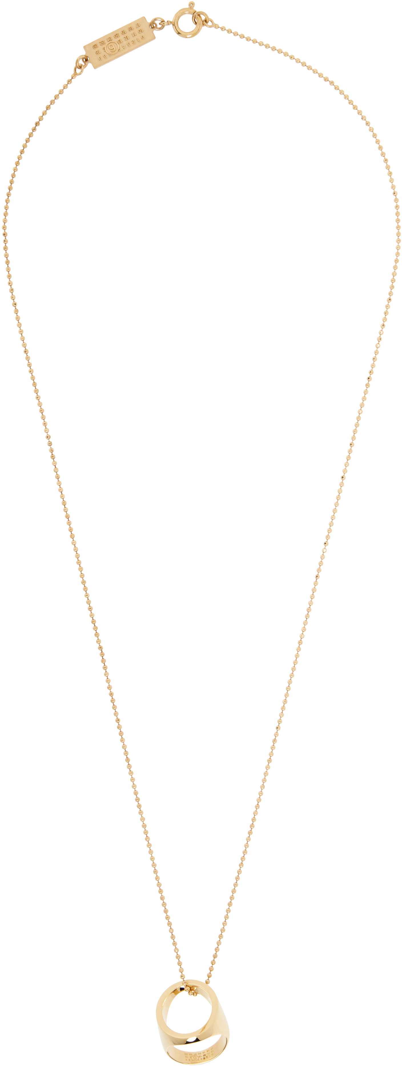 Halskæde Maison Margiela MM6 Maison Margiela Gold Signet Ring Pendant Necklace Gul | SM6UU0084 P7355, 0