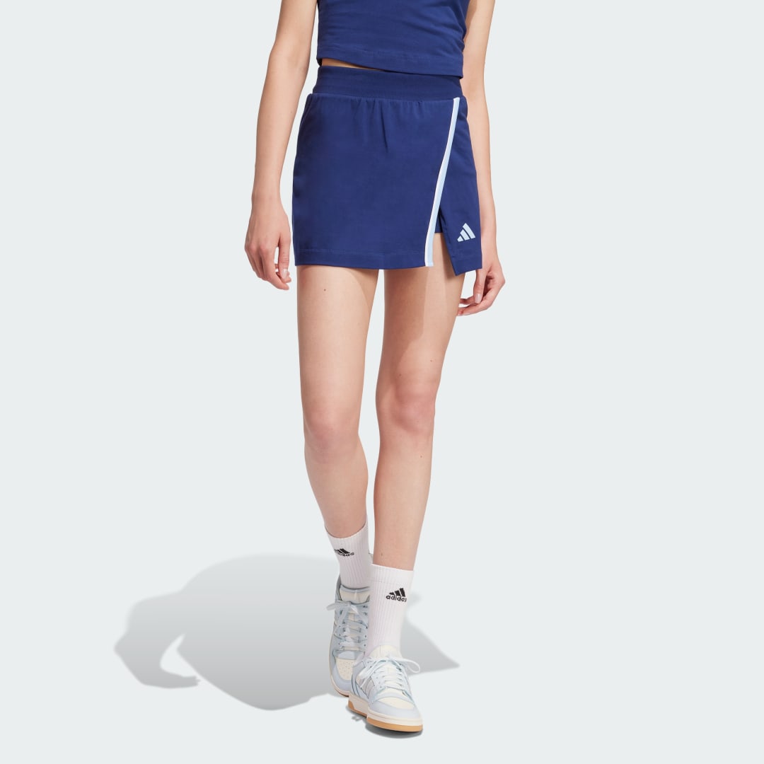 Nederdel adidas Performance Cotton Skort Blå | JG6210, 1