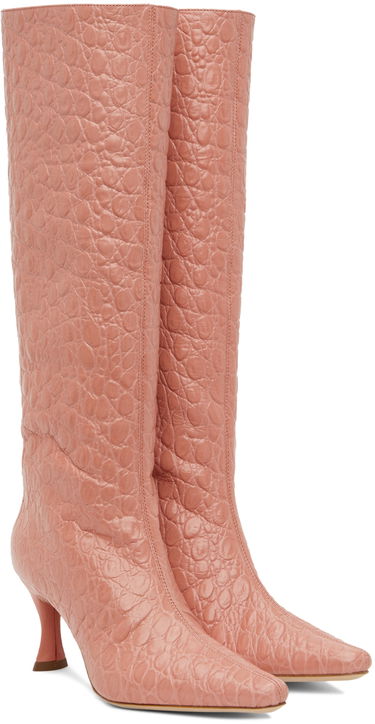 Sneakers og sko BY FAR Stevie 42 Pink Leather Knee High Boots Lyserød | 22PFSVISLMCCE, 3