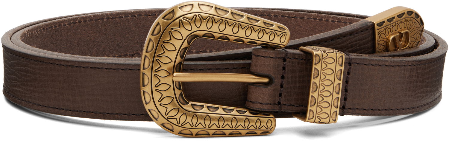 Bælter Valentino Valentino Garavani VLogo Signature Calfskin Belt Brun | 7Y2T0SQ9WZE, 0