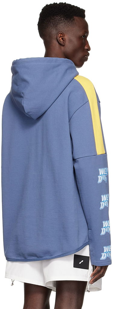 Sweatshirt We11done Designer Logo-Appliquéd Hoodie Blå | WD-TH1-22-556-U-NV, 2