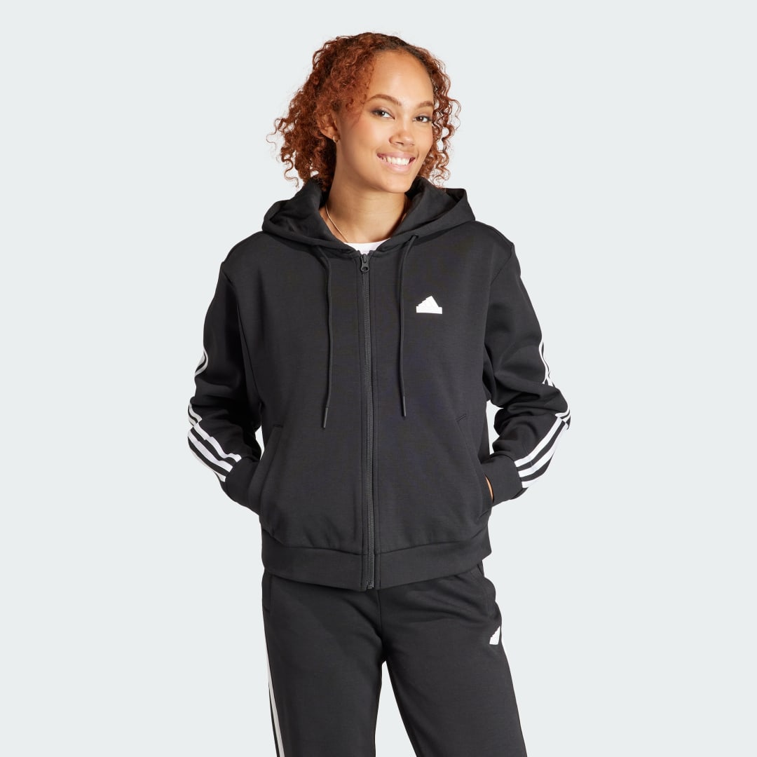 Sweatshirt adidas Performance Future Icons 3-Stripes Full Zip Hoodie Sort | IN9475, 0