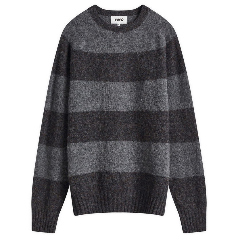 Sweater YMC Suedehead Stripe Knit Jumper Grå | P8XMB-02