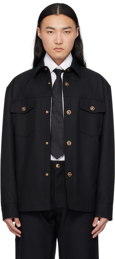 Jakke Versace Versace Cavalry Wool Overshirt Sort | 1018867_1A08771, 0