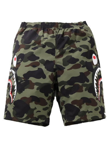 Shorts BAPE 1st Camo Side Shark Beach Shorts Grøn | 1I30-153-020