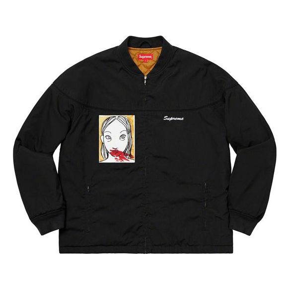 Bomberjakke Supreme Mug Shot Graphic Print Crew Jacket Sort | SUP-FW19-386