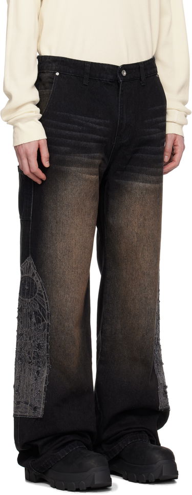 Jeans Who Decides War Who Decides War Mocha Patched Jeans Sort | 1120880017SS25, 1