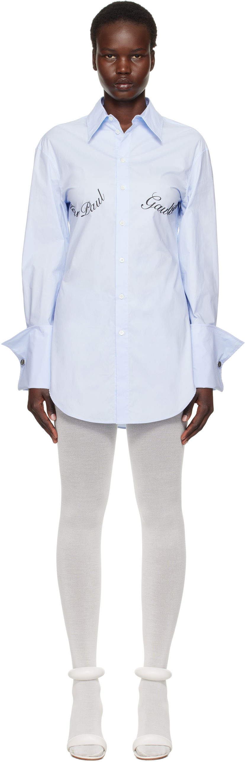 Skjorte Jean Paul Gaultier Jean Paul Gaultier Print Shirt Blå | 25/33-F-CH088I-C071-52