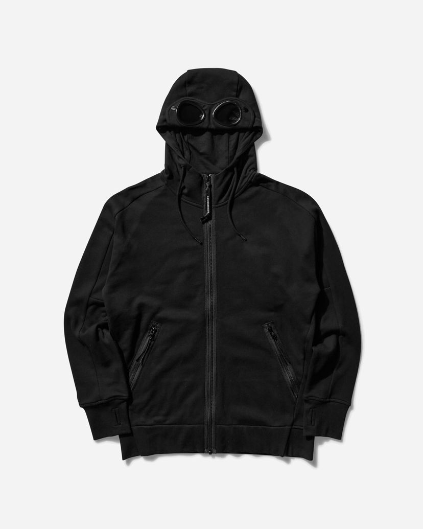 Sweatshirt C.P. Company Diagonal Raised Fleece Goggle Hoodie Sort | 18CMSS028A-005086W 999