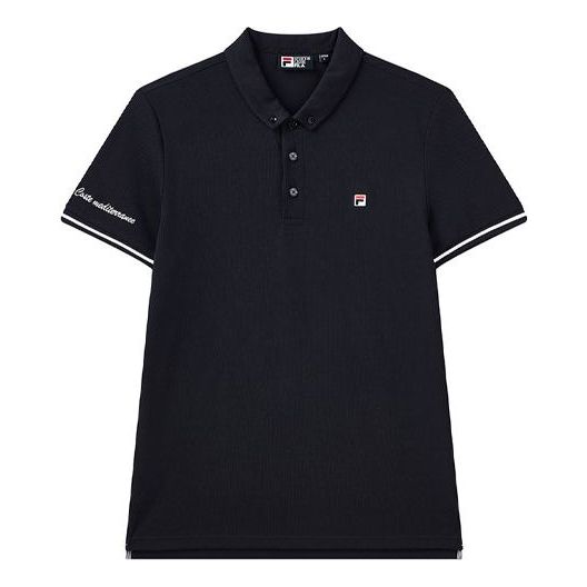 Polo skjorte FILA Embroidered Logo Casual Sport Polo Sort | F51M128114F-NV