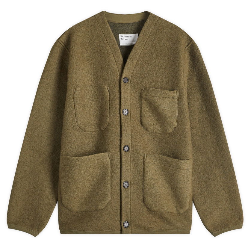 Sweater Universal Works Fleece Cardigan Large by Universal Works Grøn | 29710-LVT