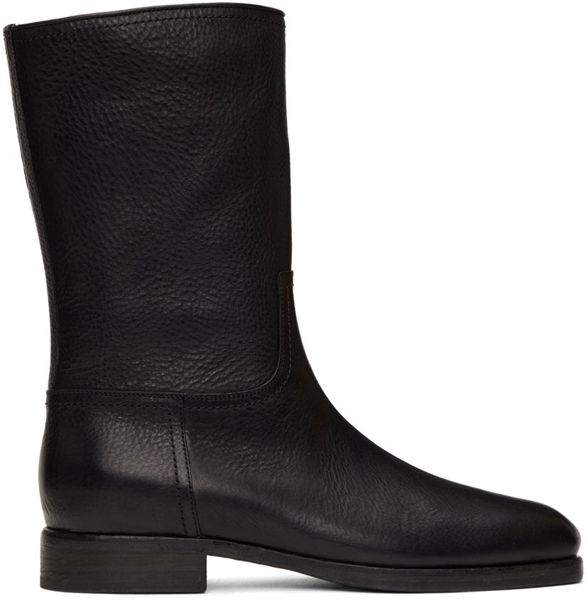 Tøj The Row The Row Ranger Leather Boots Sort | F1309-L74