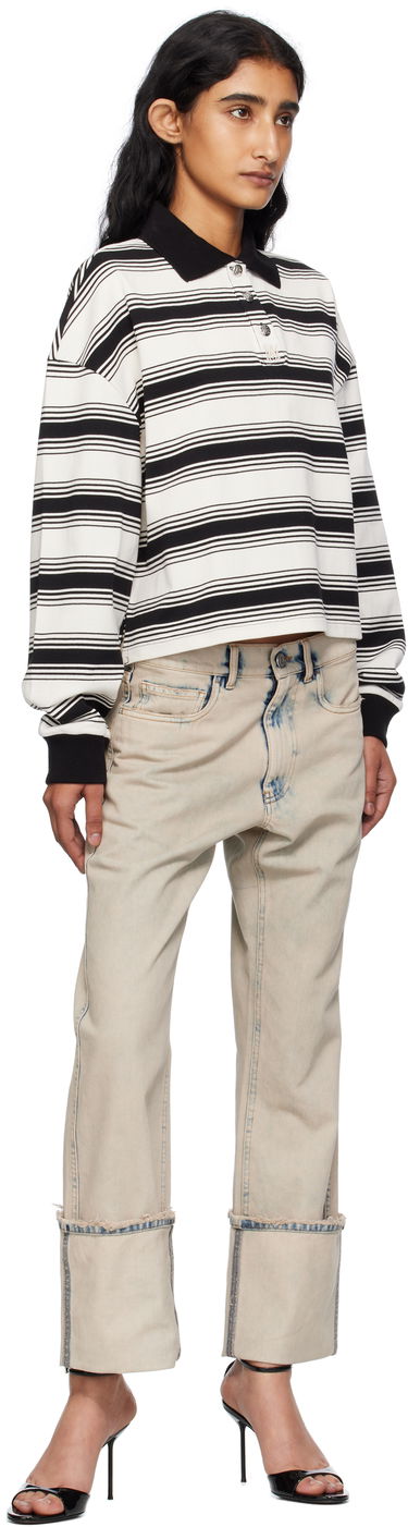 Polo skjorte AMIRI AMIRI MA Stripe Oversized Polo Hvid | AWJYPO1008, 3