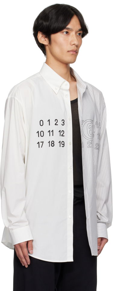 Skjorte Maison Margiela MM6 Maison Margiela Long Sleeve Shirt with Number Print Hvid | SH0DT0025 MTN085, 1
