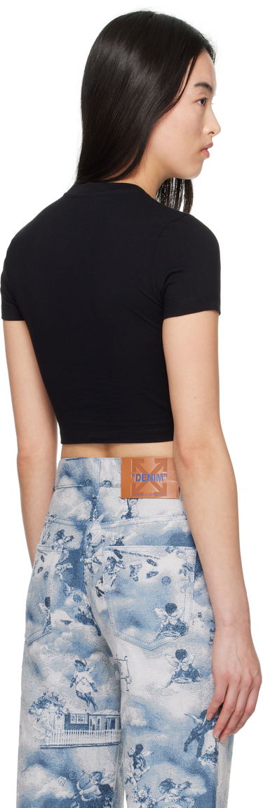 Crop top Off-White Off-White 'Who Cares' Crop T-Shirt Sort | OWAA133S25JER0011001, 2