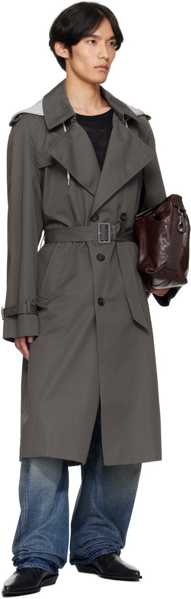 Trenchcoat Maison Margiela MM6 Maison Margiela Double-Breasted Trench Coat Grå | SH0AH0005 M35500, 3