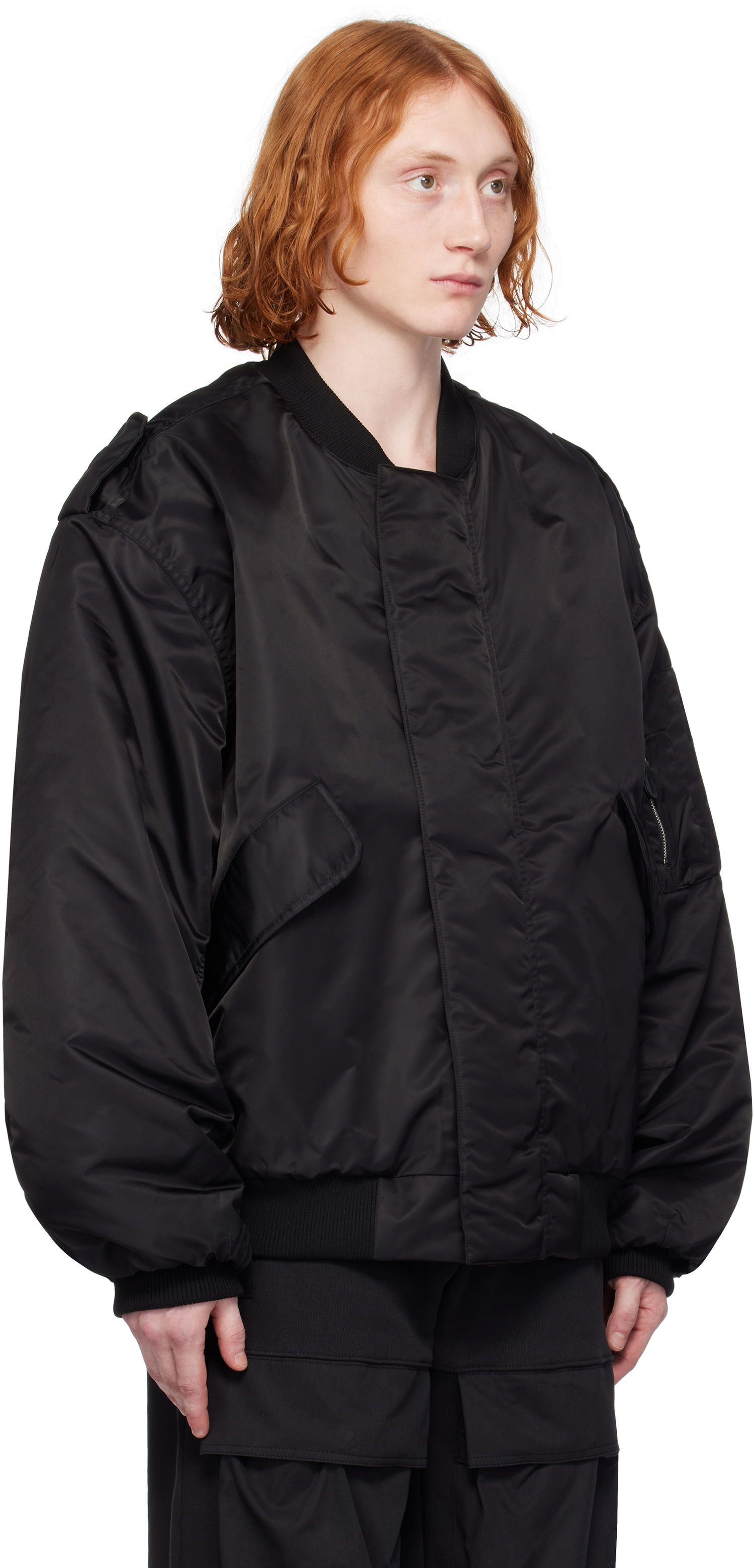 Bomberjakke Entire Studios V-22 Bomber Jacket Sort | ES2305PU, 1