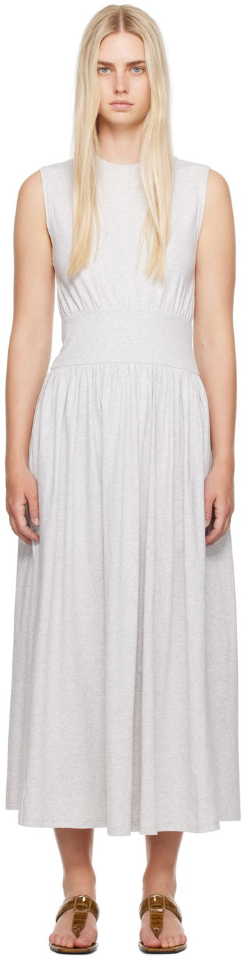 Kjole TOTEME Totême Tee Midi Dress Grå | 242-WRD1783-FB0245