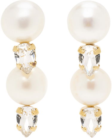 Øreringe Simone Rocha Simone Rocha Pearl Crystal Drop Earrings Hvid | ERG502 0913, 0