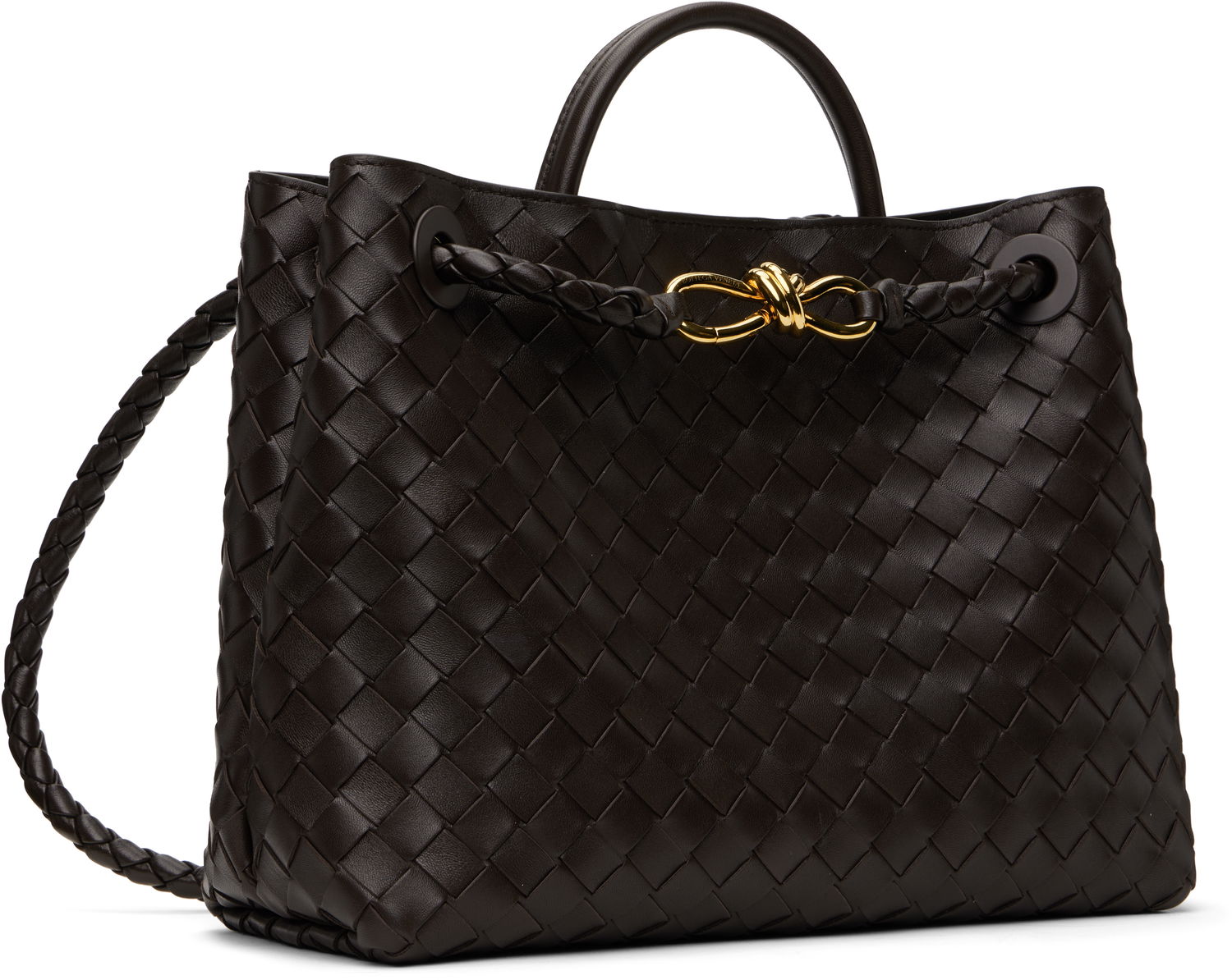 Mulepose Bottega Veneta Bottega Veneta Andiamo Woven Leather Tote Brun | 766016VCPP12272, 1