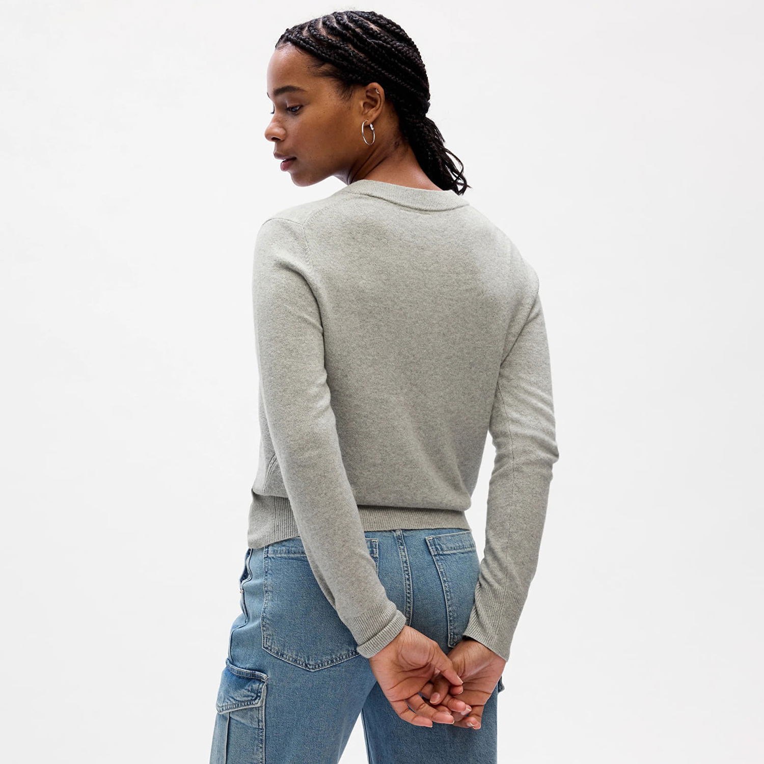 Sweater GAP Sweater Cashsoft Crew Light Heather Grey XXS Grå | 811295-01, 1