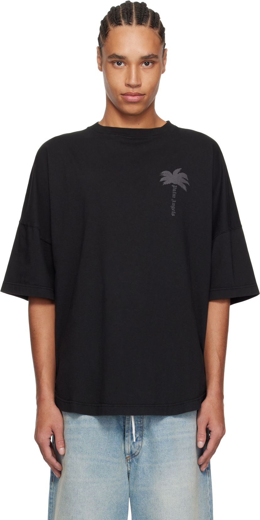T-shirt Palm Angels Palm Angels Palms Over T-Shirt Sort | PMAA002S25JER0041313