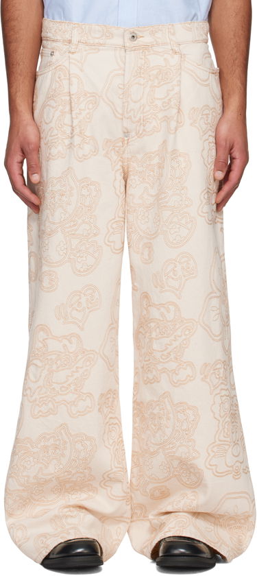 Bukser KENZO Kenzo Paris VERDY Edition Buggy Fit Jeans Beige | FF55DP4196W1, 0