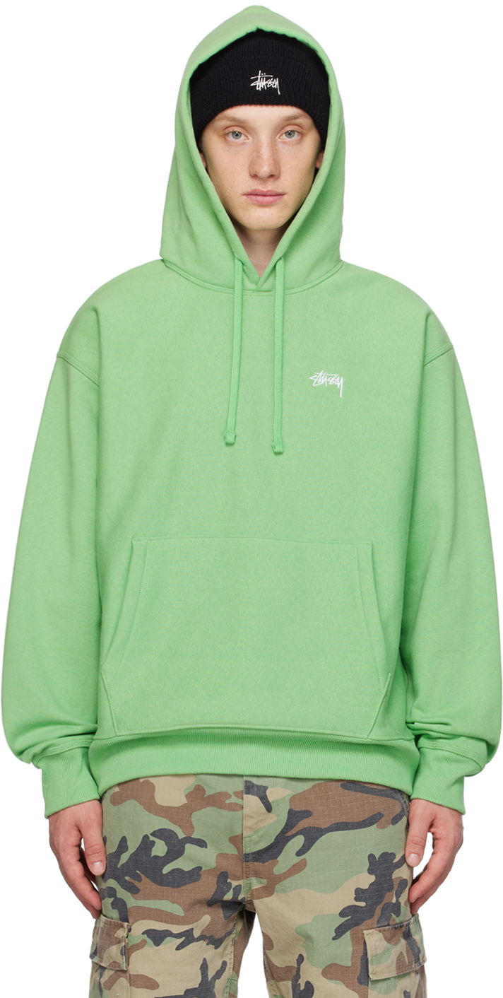 Sweatshirt Stüssy Embroidered Hoodie Grøn | 118532, 0