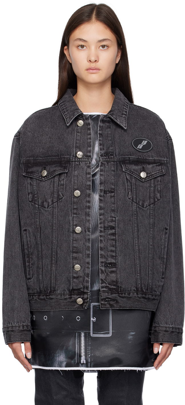 Jakke We11done We11done Faded Denim Jacket Sort | WD-DJ4-20-017-U-WB