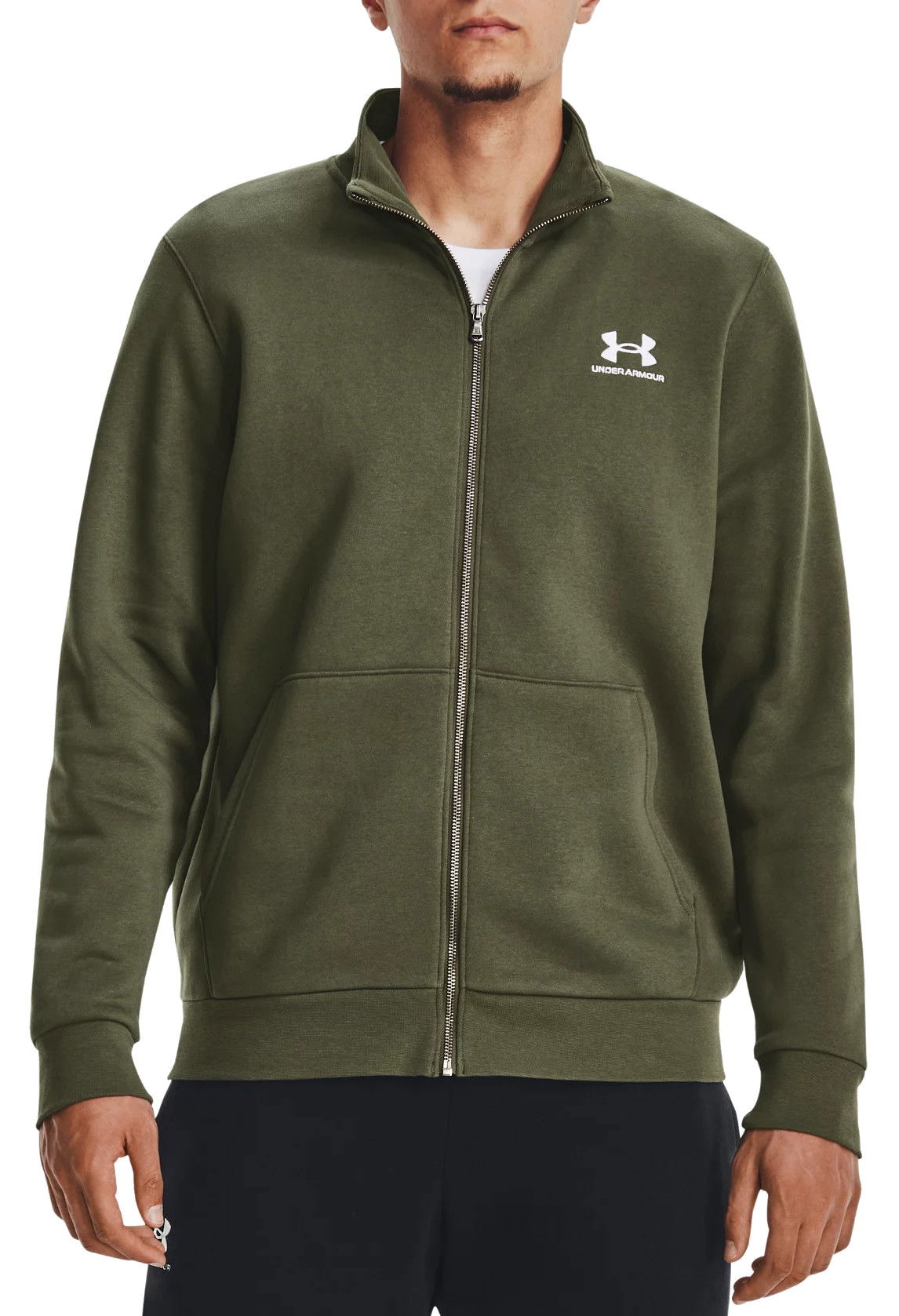 Sweatshirt Under Armour Essential Fleece Track Sweatshirt Grøn | 1381035-390, 0