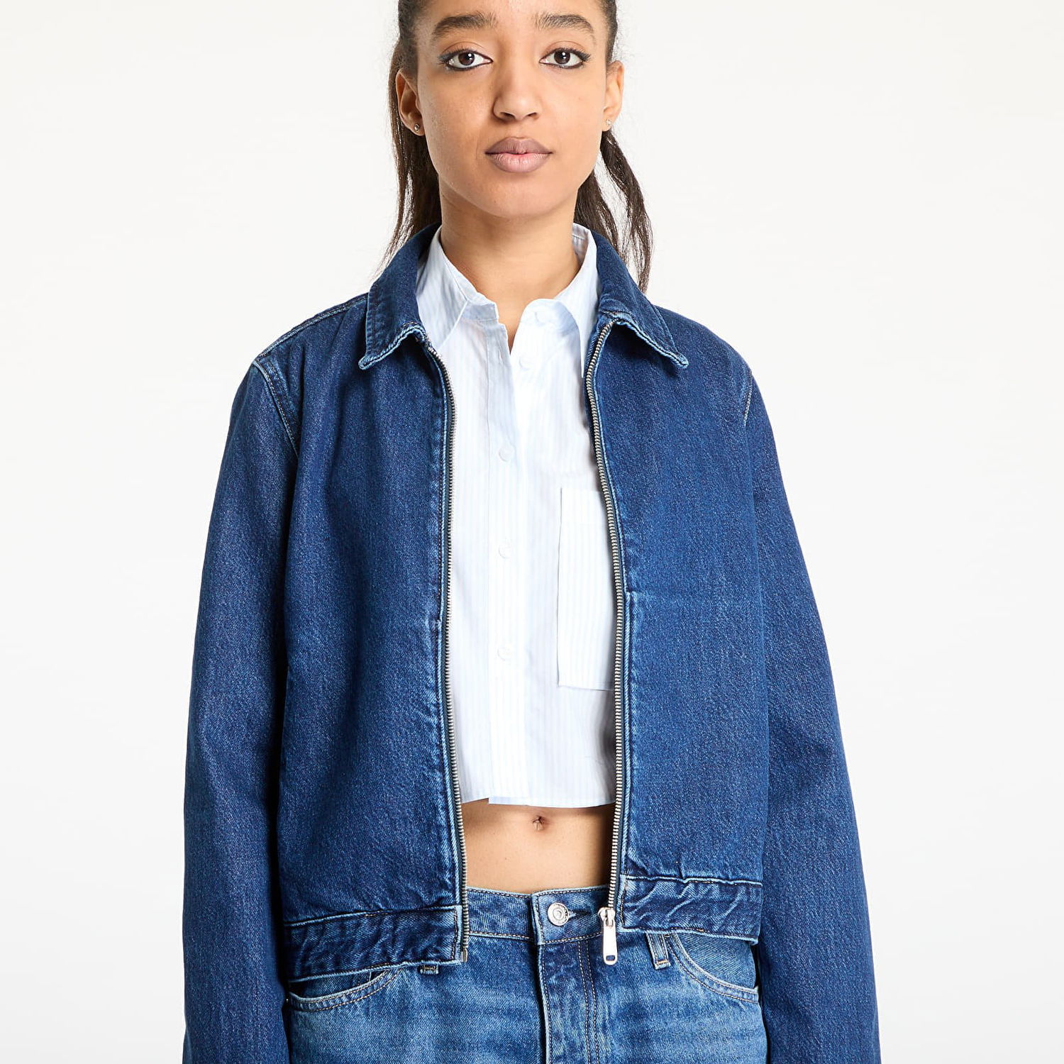 Jakke CALVIN KLEIN Calvin Klein Jeans Zip Denim Jacket Blå | J20J224545 1BJ, 1