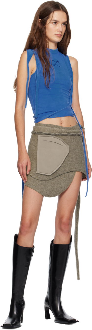 Nederdel Ottolinger Ottolinger Scuba Asymmetrical Miniskirt Grøn | 109-302109-01, 3