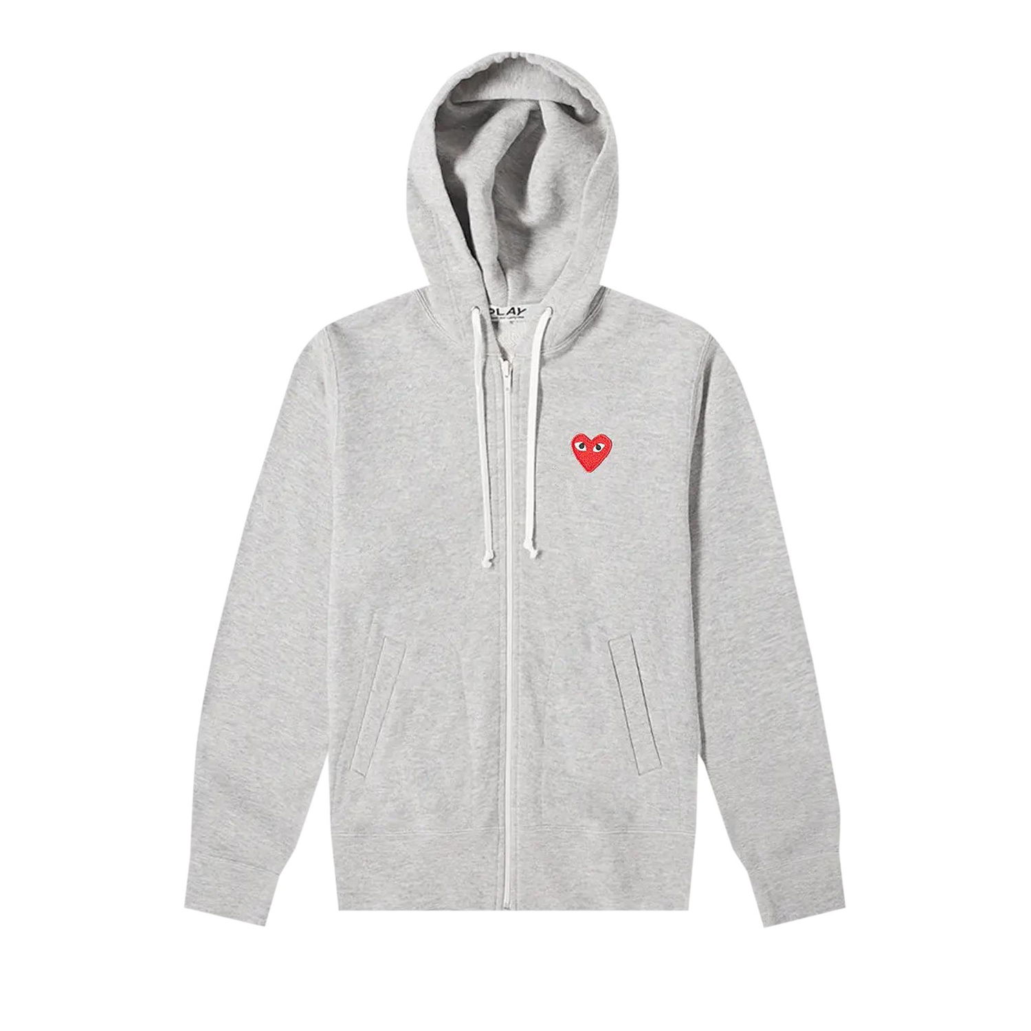 Sweatshirt Comme des Garçons PLAY Heart Full Zip Hoodie Grå | P1T249, 1