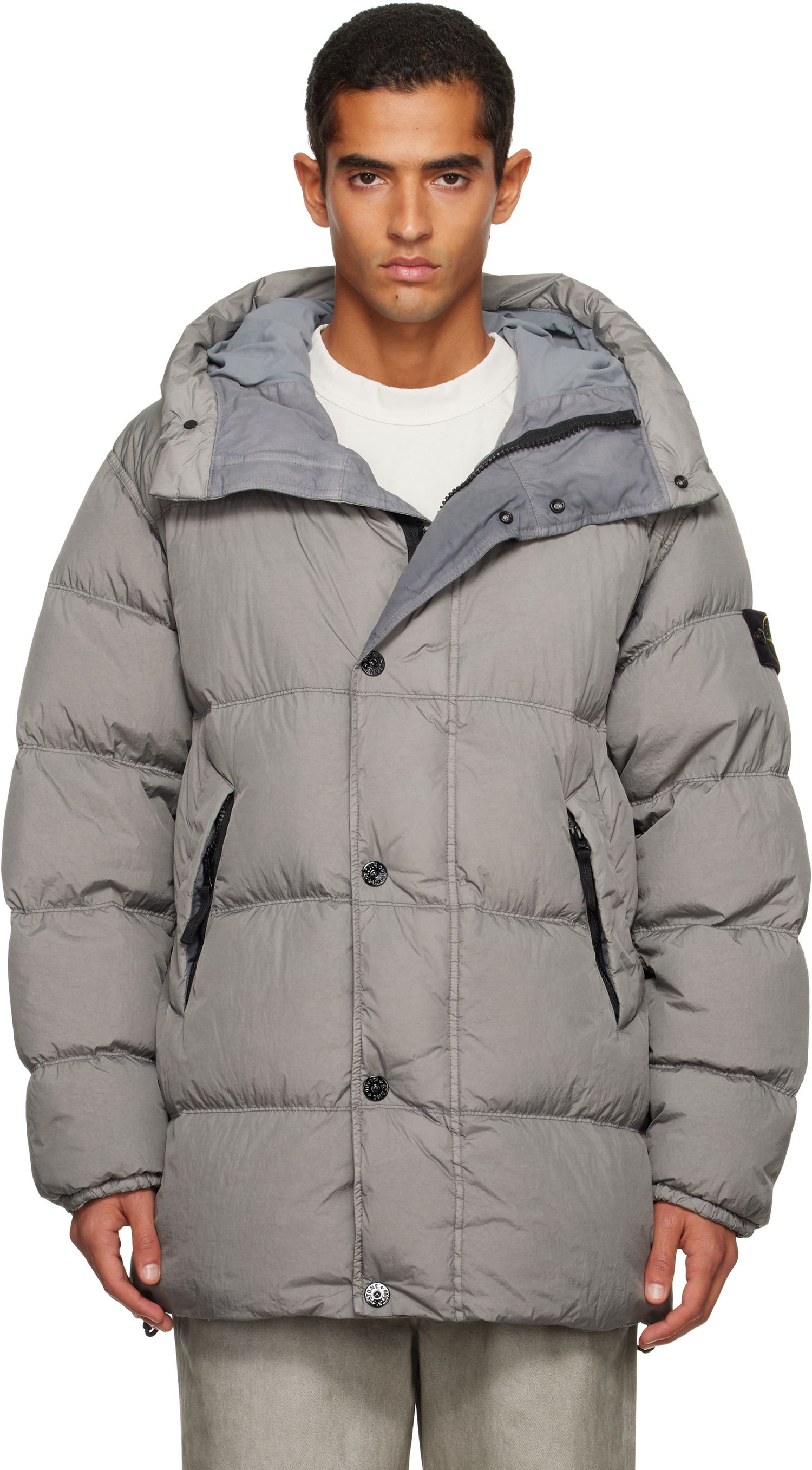Jakke Stone Island Stone Island Crinkle Reps NY Down Jacket Grå | K2S15 4100012 S0A23, 0