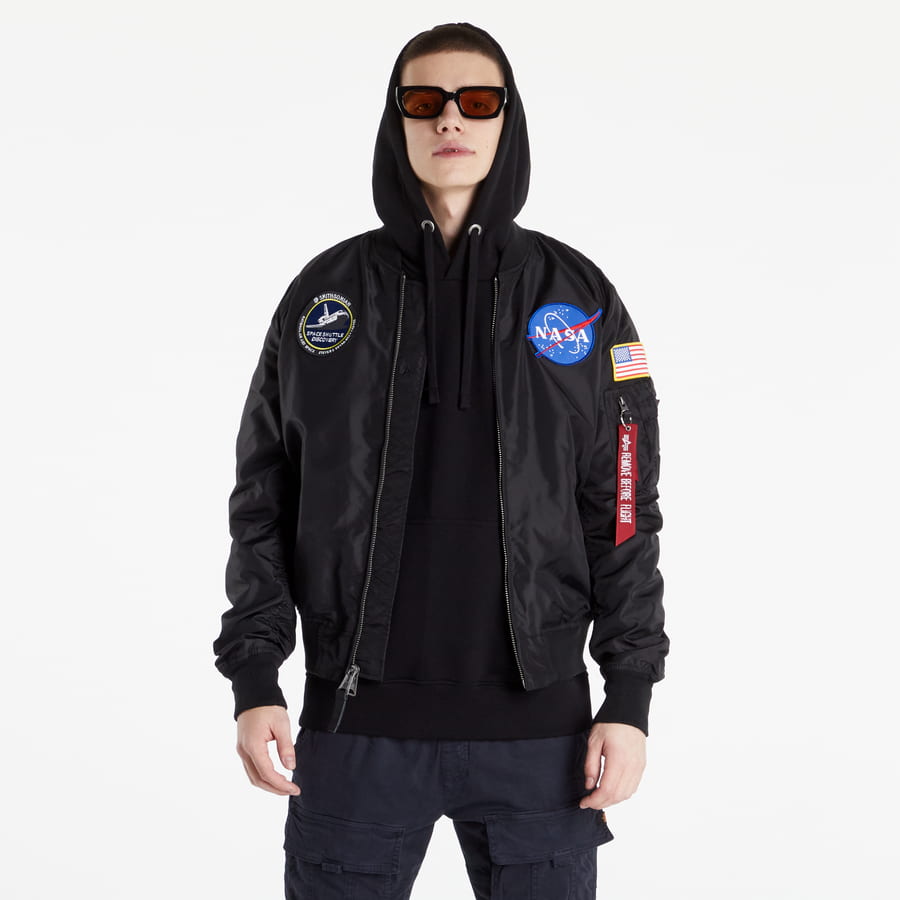 Bomberjakke Alpha Industries Bomber MA-1 TT NASA Reversible II Sort | 186101-03, 0