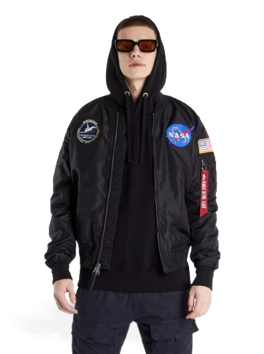 Bomberjakke Alpha Industries Bomber MA-1 TT NASA Reversible II Sort | 186101-03
